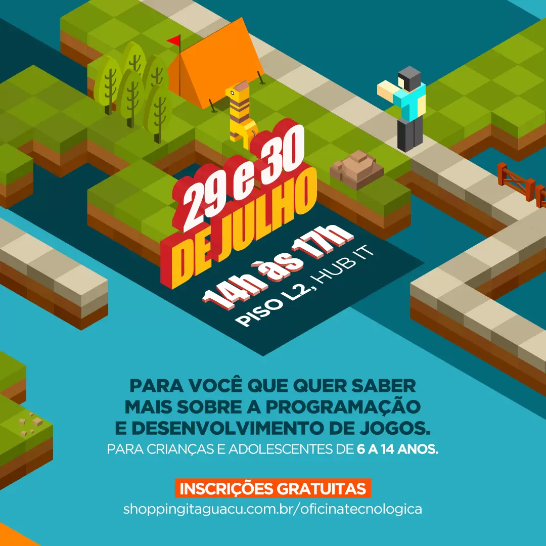 Shopping Itaguaçu recebe sétima edição de oficinas de programação e Minecraft