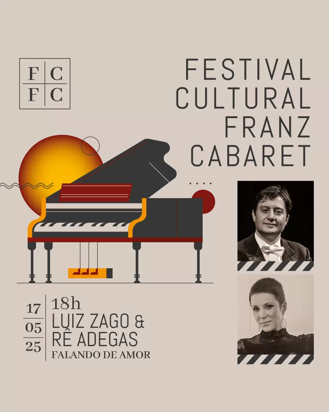 Festival Cultural Franz Cabaret apresenta “Falando de Amor”, um tributo emocionante a Elis & Tom com Rê Adegas e Luiz Zago