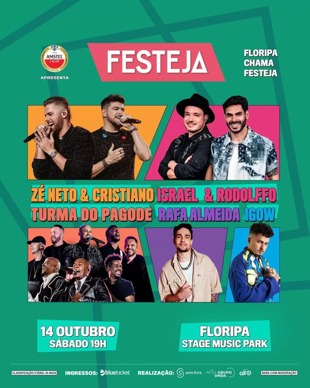 Festeja Florianópolis chega ao palco do Stage Music Park com grandes nomes do sertanejo e do pagode no dia 14 de outubro