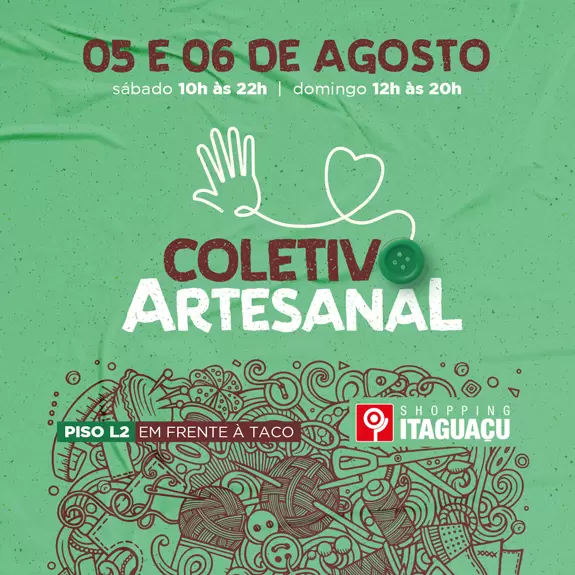 Coletivo Artesanal traz peças feitas por artesãos no Shopping Itaguaçu 