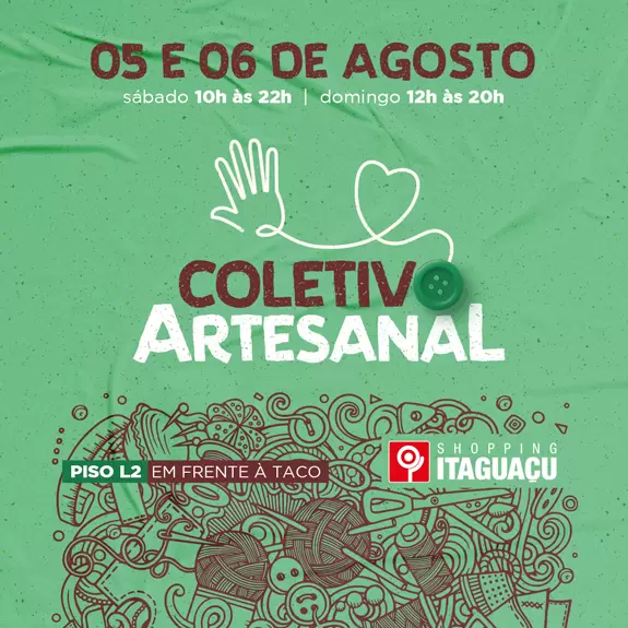 Coletivo Artesanal traz peças feitas por artesãos no Shopping Itaguaçu