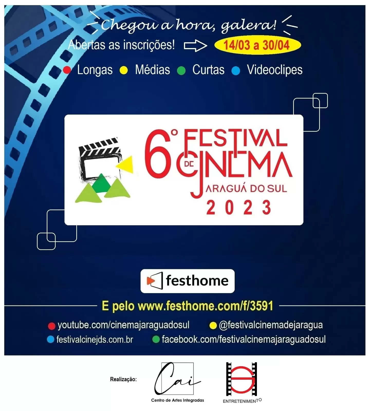 6º Festival de Cinema de Jaraguá do Sul exibe mais de 230 títulos nacionais e internacionais