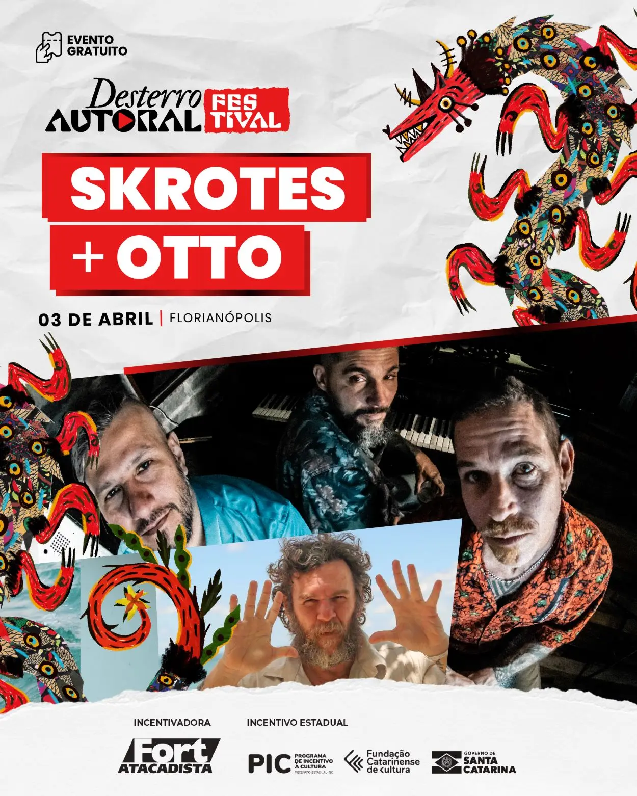 A conexão acontece! Festival Desterro Autoral anuncia Céu e crossover Skrotes + Otto!