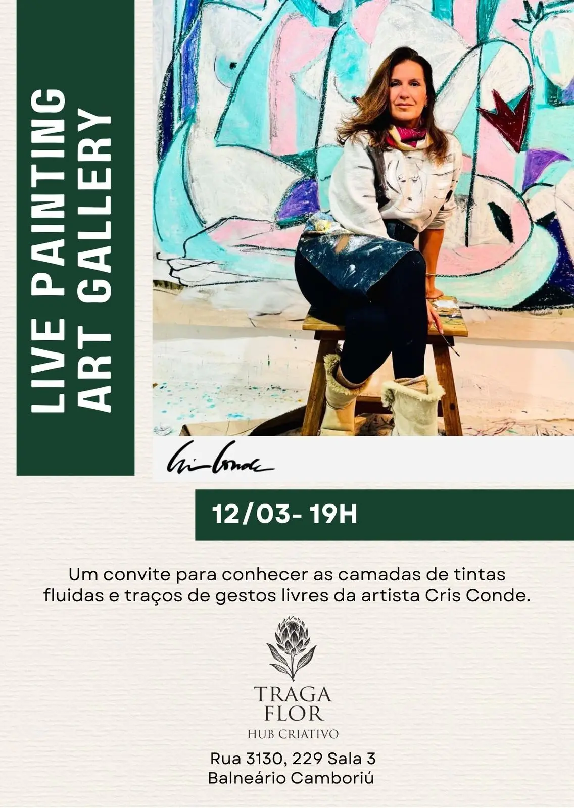 Espaço Criativo Traga Flor terá pintura ao vivo na próxima semana