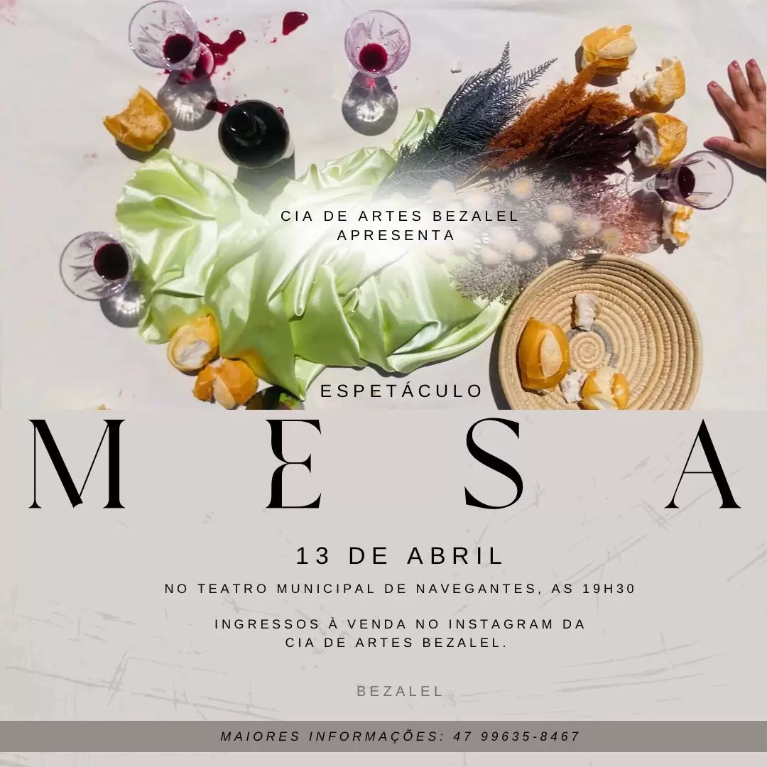 Companhia de Artes Bezalel apresenta o espetáculo Mesa, em Navegantes