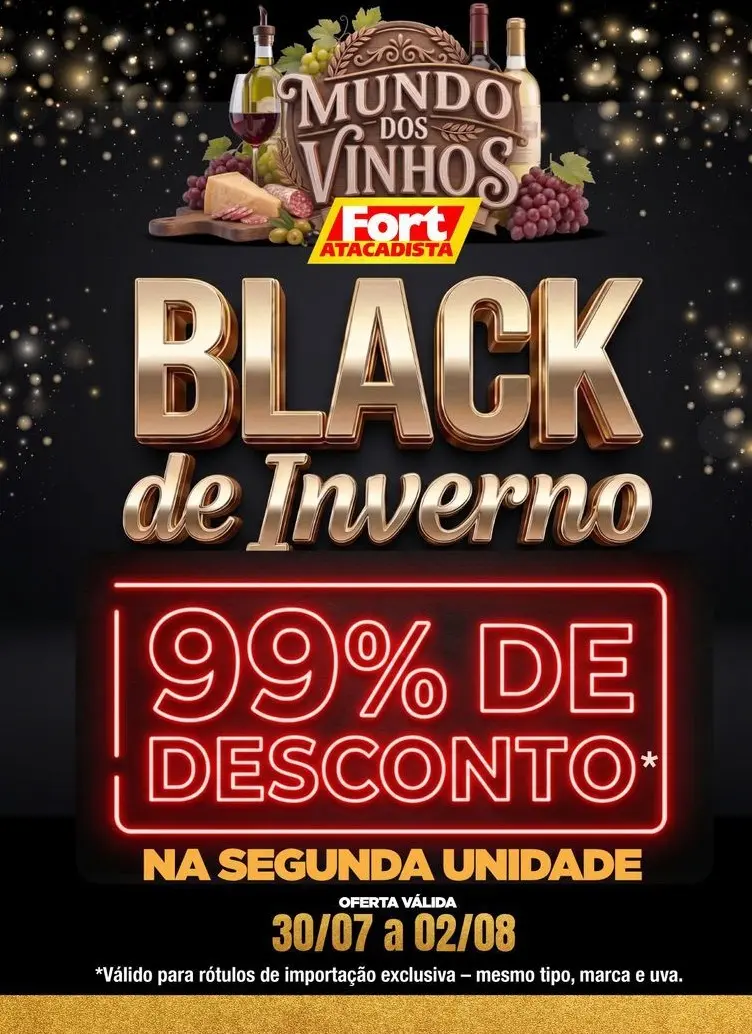 Maior promoção de vinhos do ano chega às lojas Fort Atacadista e Supermercados Comper