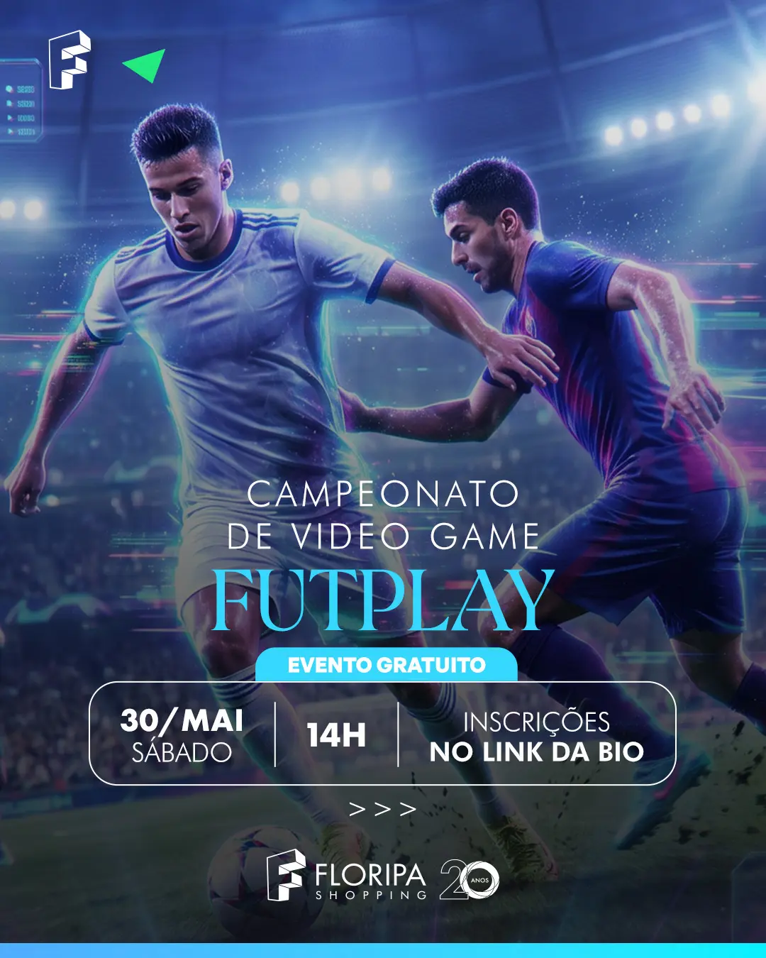 Em clima de Copa, Floripa Shopping promove campeonato gratuito de FutPlay para crianças e adolescentes