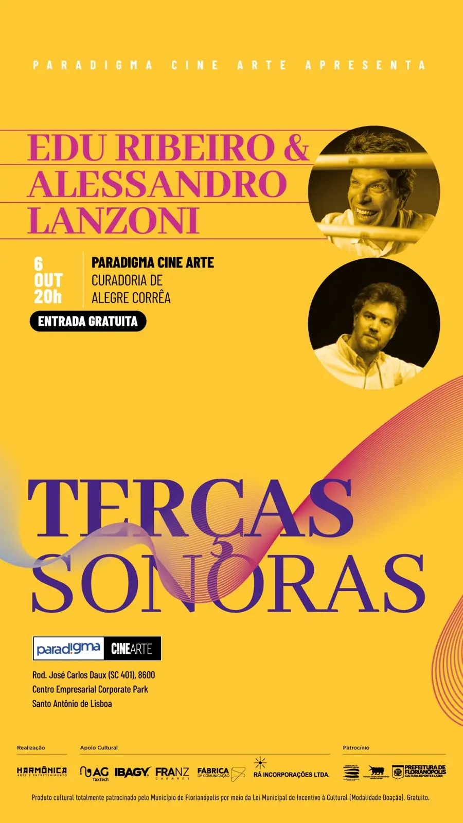 Terças Sonoras reúne Edu Ribeiro e o pianista italiano Alessandro Lanzoni em Florianópolis