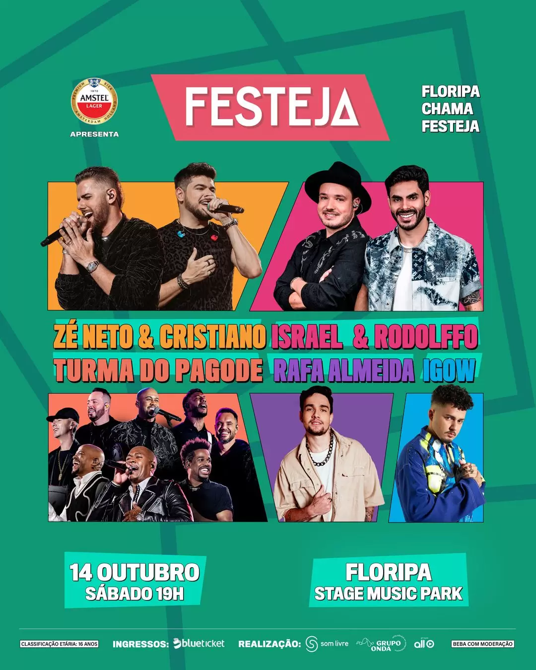 Festeja em Florianópolis anuncia Zé Neto & Cristiano, Israel & Rodolffo e Turma do Pagode entre as atrações