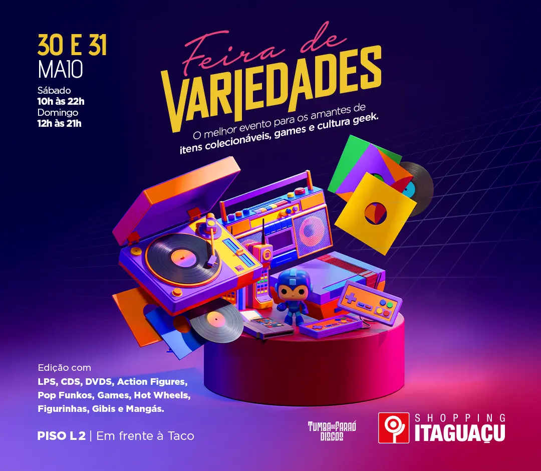 Shopping Itaguaçu recebe Feira de Variedades com itens raros, clássicos e colecionáveis