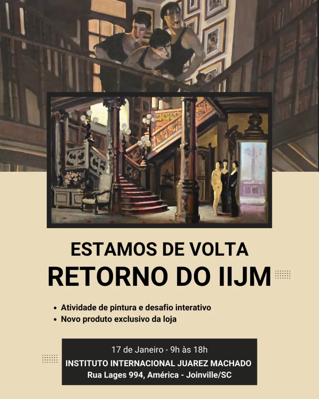 Instituto Internacional Juarez Machado, em Joinville, retoma atividades neste sábado,dia 17/01, com exposições e atividades interativas  