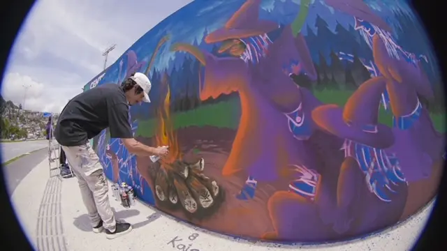     Arte ao vivo transforma música em imagem no Circuito Mundial Rock Floripa