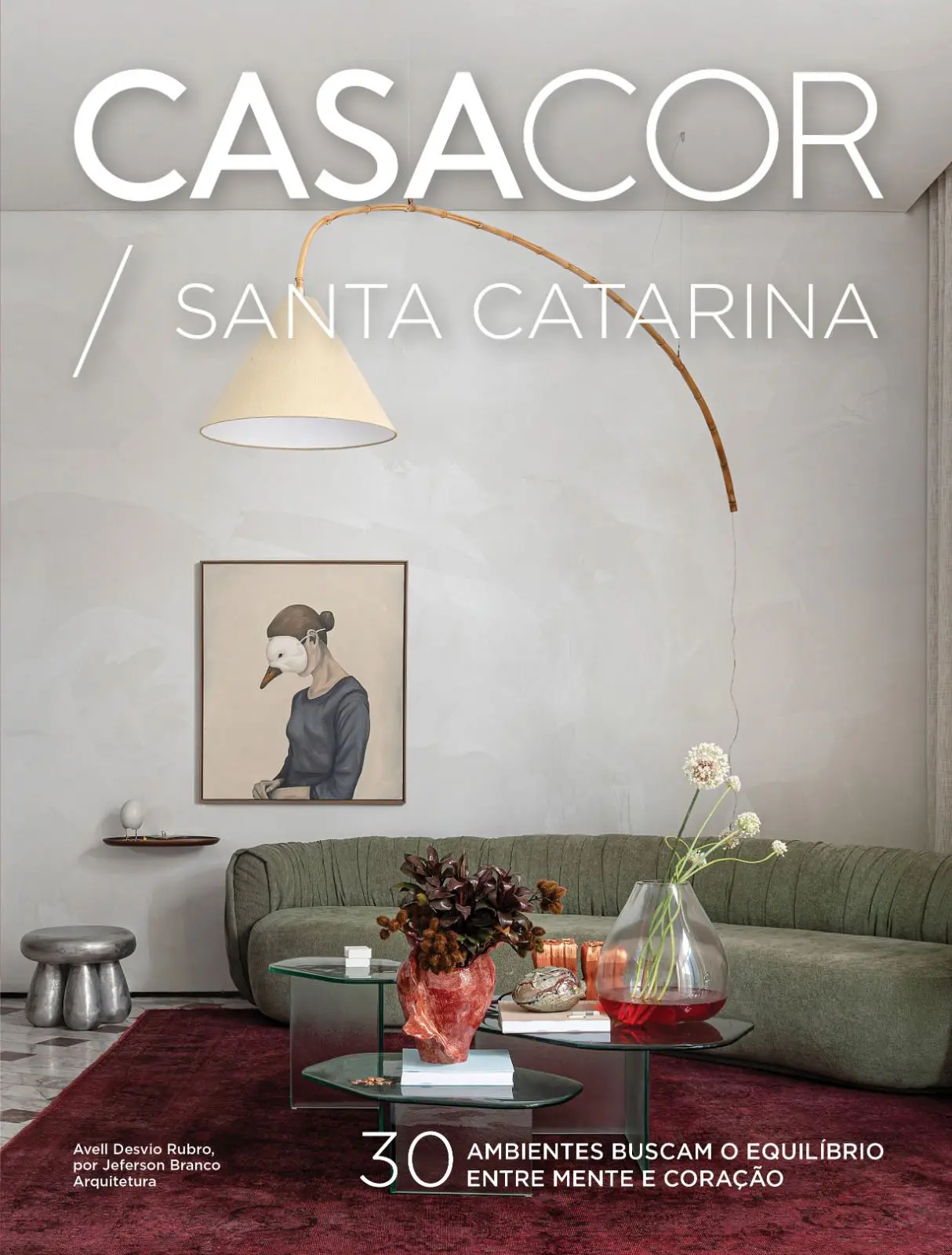 “Avell Desvio Rubro”, instalação sensorial do escritório Jeferson Branco Arquitetura na CASACOR/SC – Balneário Camboriú, estampa a capa do anuário 2026