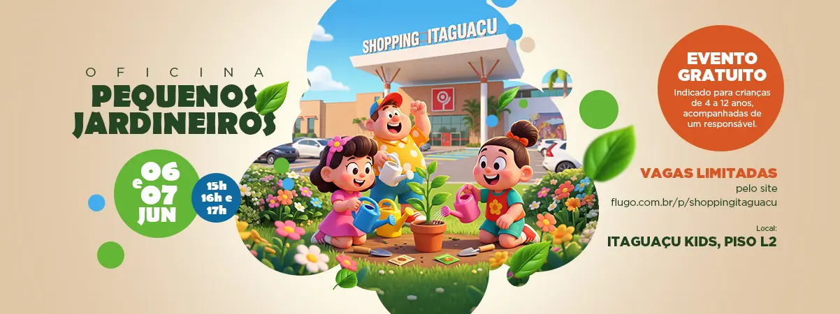 Shopping Itaguaçu convida crianças para colocar a mão na terra em oficina alusiva à Semana do Meio Ambiente
