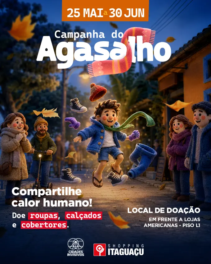 Shopping Itaguaçu promove Campanha do Agasalho em parceria com o Cidades Invisíveis