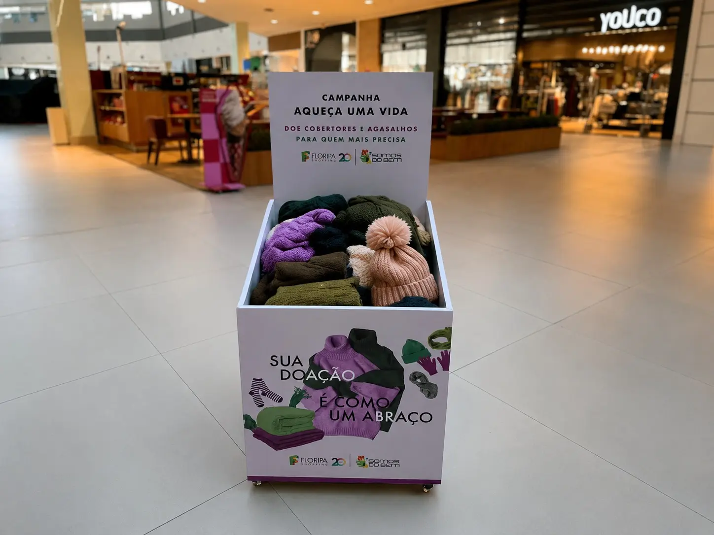 Floripa Shopping reforça campanha de inverno e convida comunidade a transformar peças sem uso em acolhimento