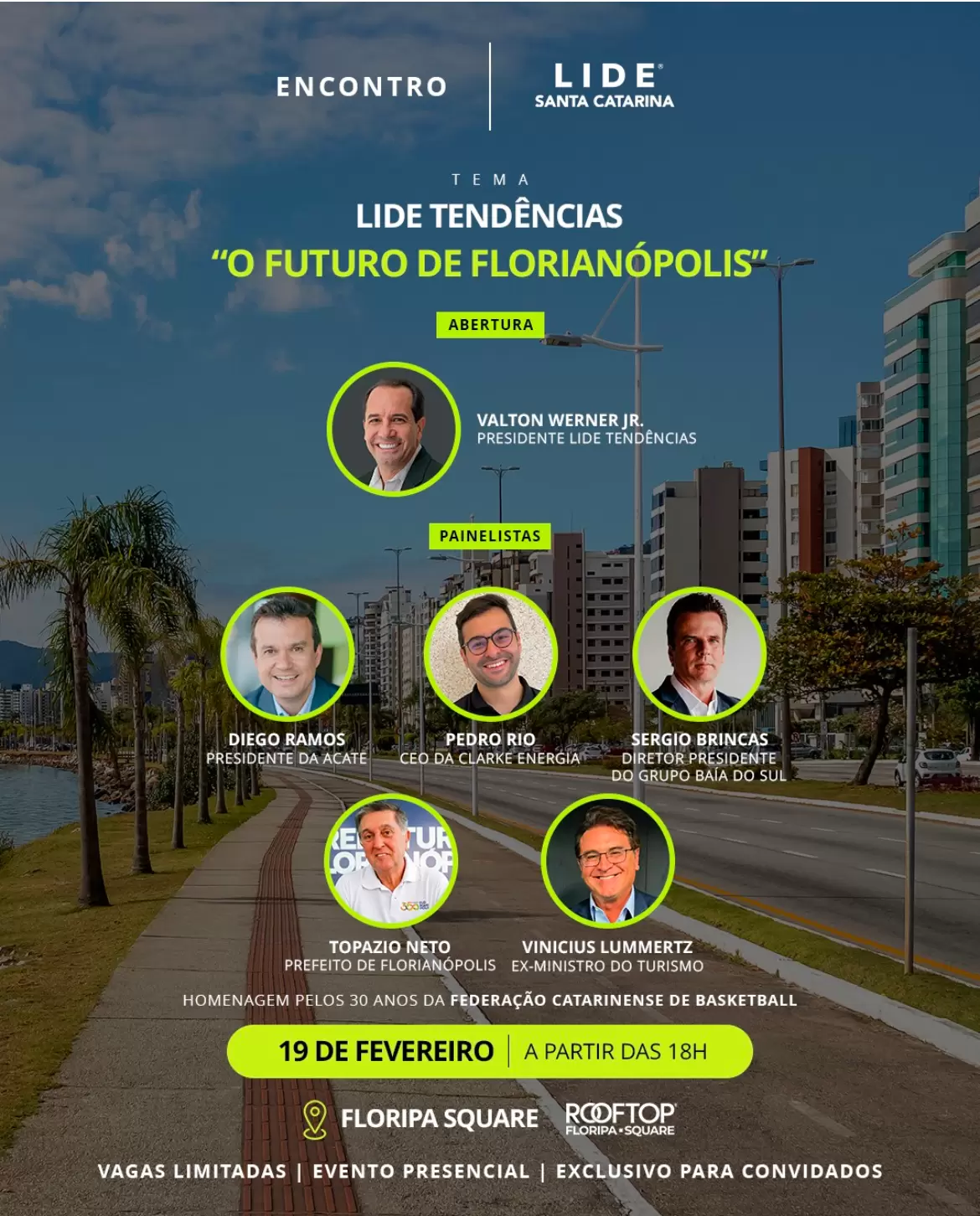 LIDE Tendências SC reúne líderes para debater “O Futuro de Florianópolis”