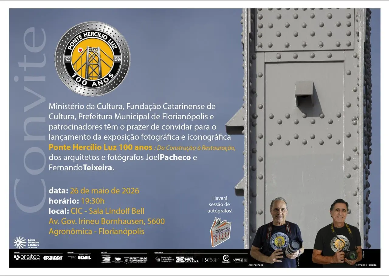SALA LINDOLF BELL RECEBE EXPOSIÇÃO FOTOGRÁFICA  SOBRE O CENTENÁRIO DA PONTE HERCÍLIO LUZ