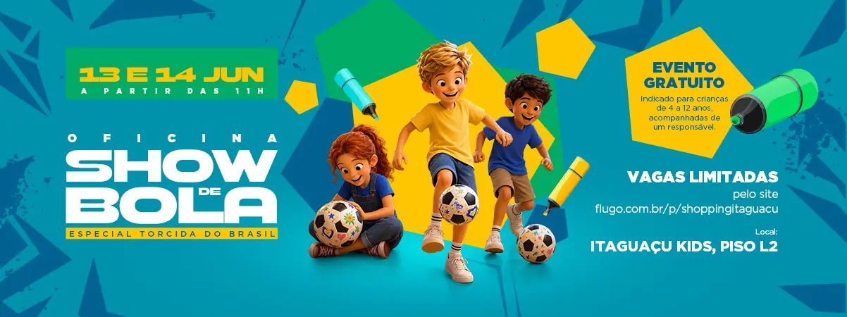 Shopping Itaguaçu entra no clima da Copa com oficina criativa para o público infantil