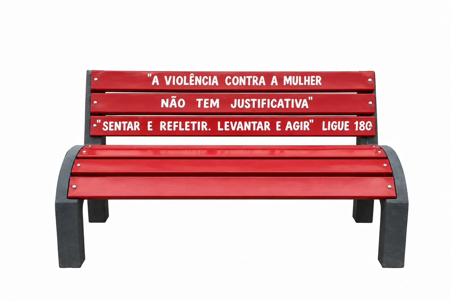Cidade em SC inaugura Banco Vermelho como símbolo de enfrentamento à violência contra as mulheres