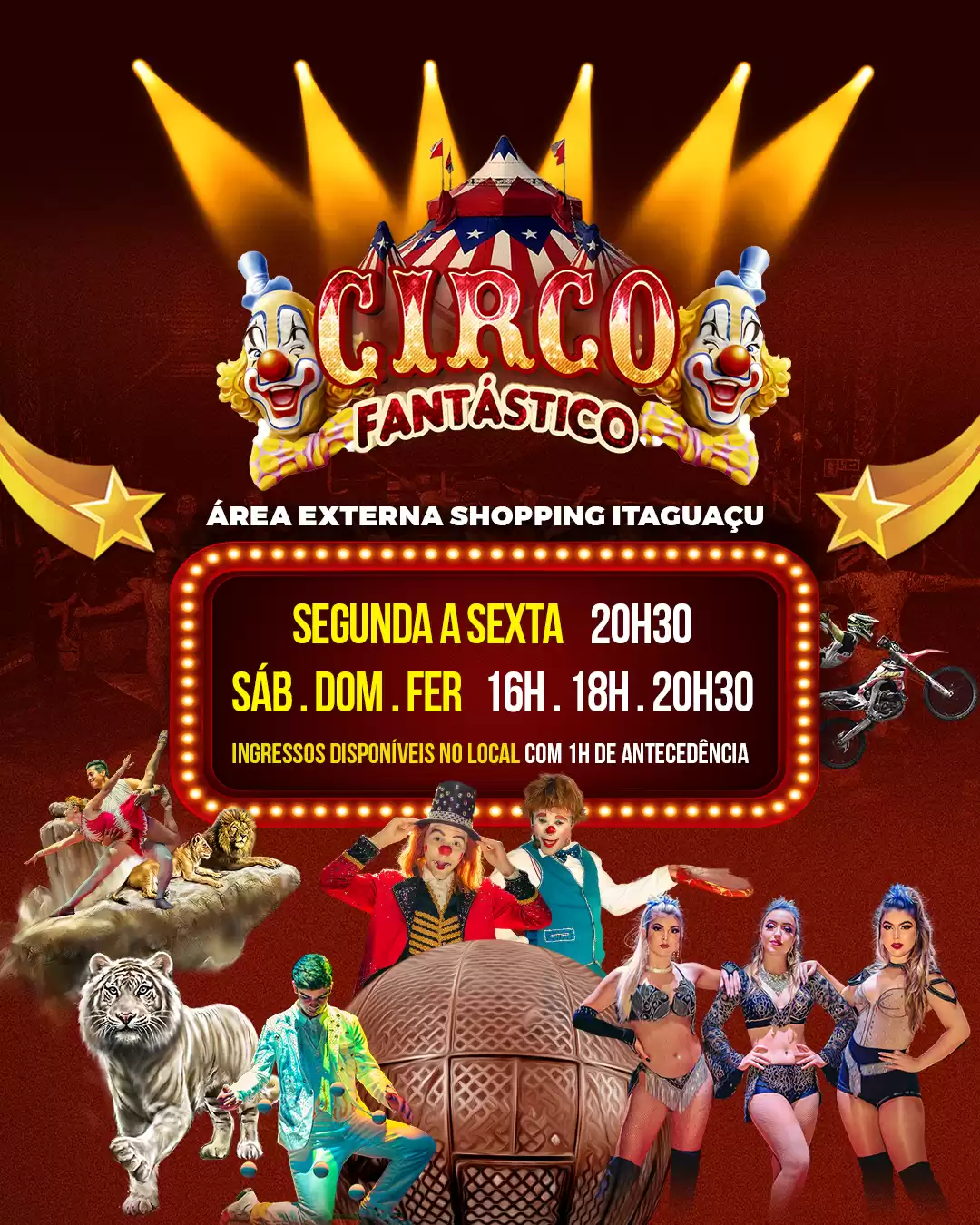 A magia do Circo Fantástico chega ao Shopping Itaguaçu