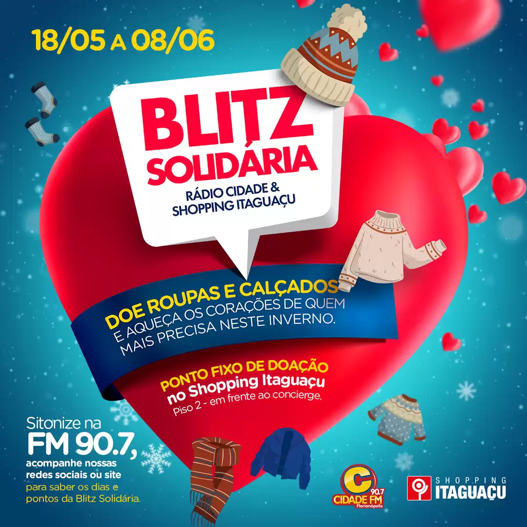 Blitz Solidária: Shopping Itaguaçu promove campanha do agasalho na Grande Florianópolis