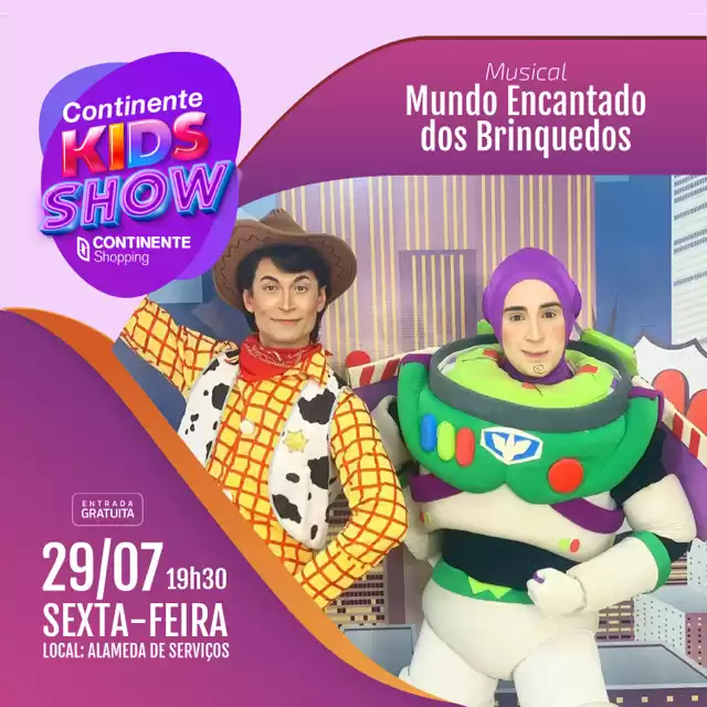 Espetáculos musicais para encantar crianças são atração no Continente Shopping