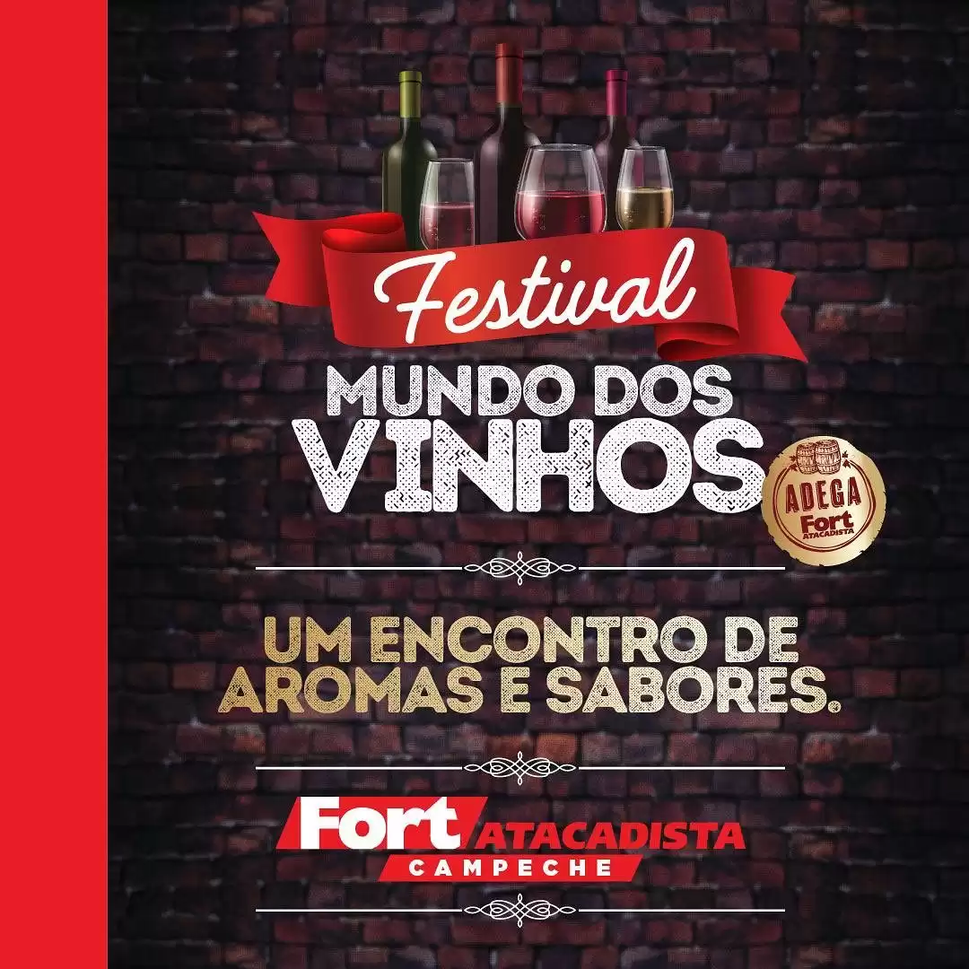 Festival Mundo dos Vinhos movimenta a loja Fort Campeche neste sábado (13), na capital
