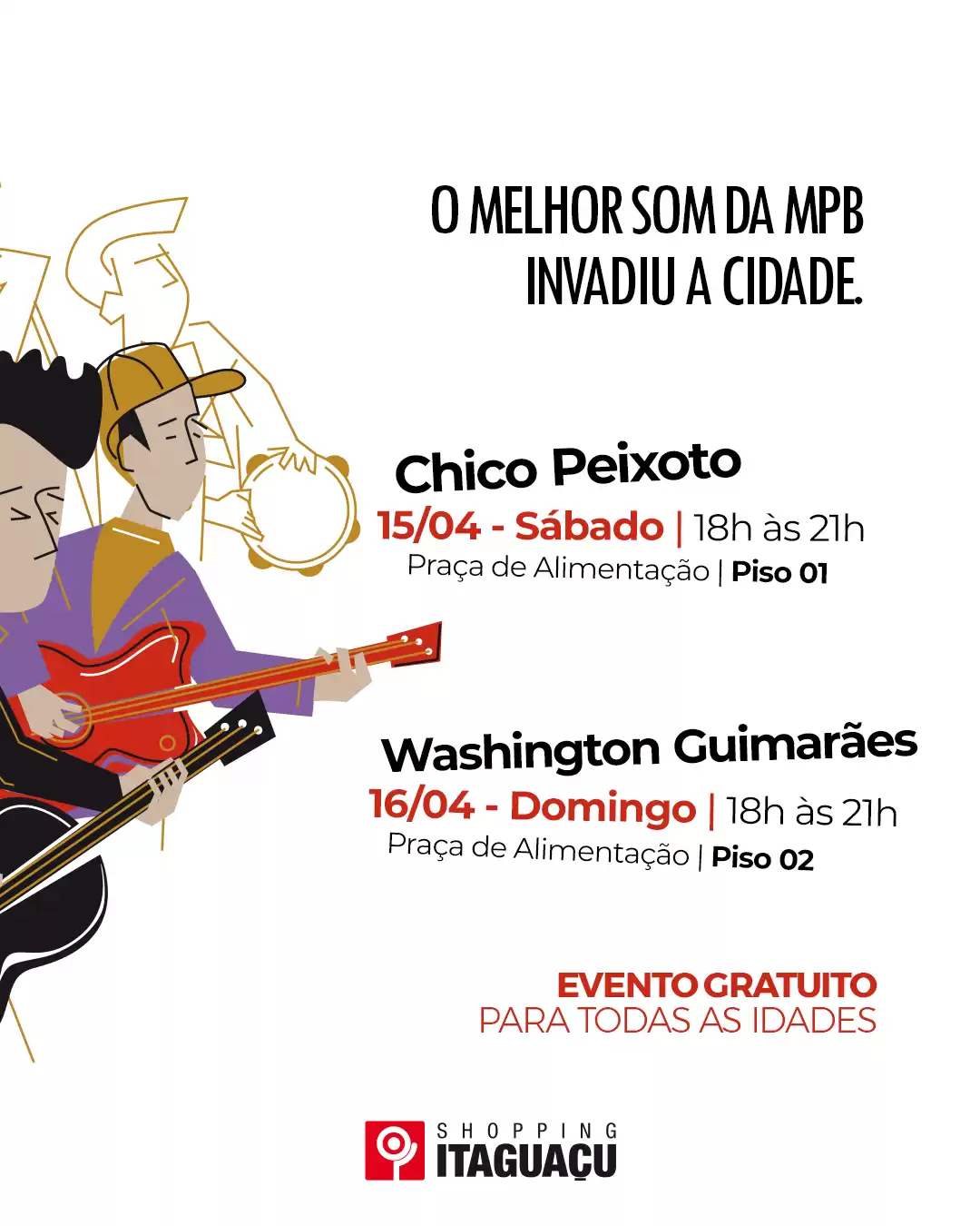 Fim de semana com shows musicais e Coletivo Artesanal no Shopping Itaguaçu