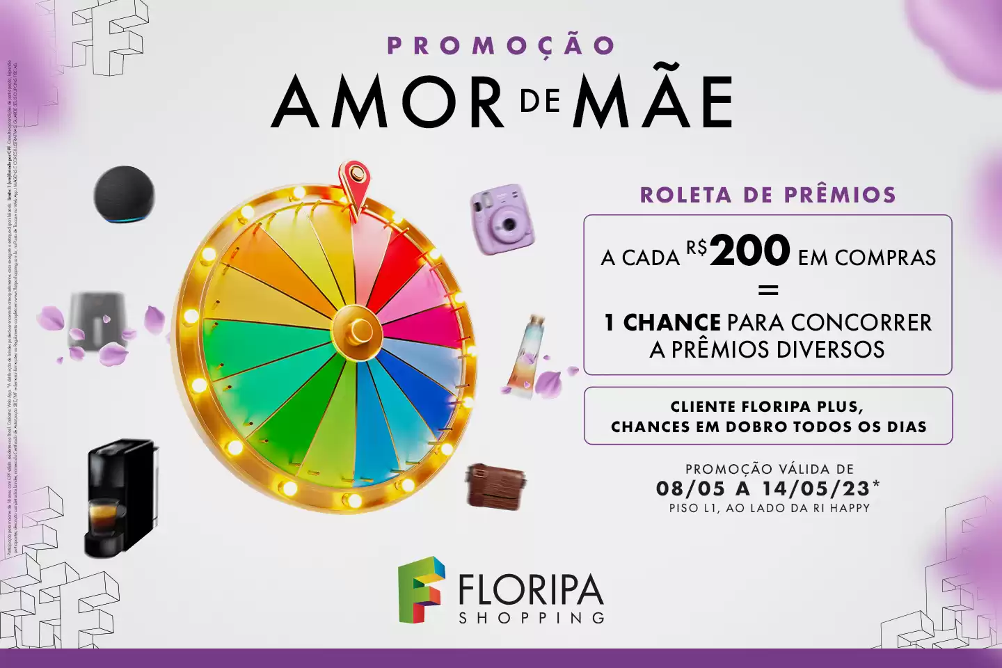 Floripa Shopping lança Roleta de Prêmios no Dia das Mães