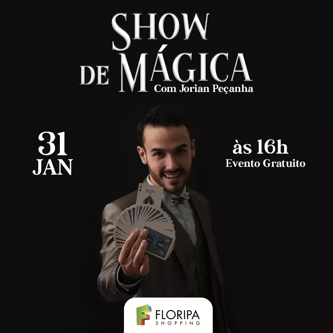 Floripa Shopping recebe Show de Mágica com Jorian Peçanha