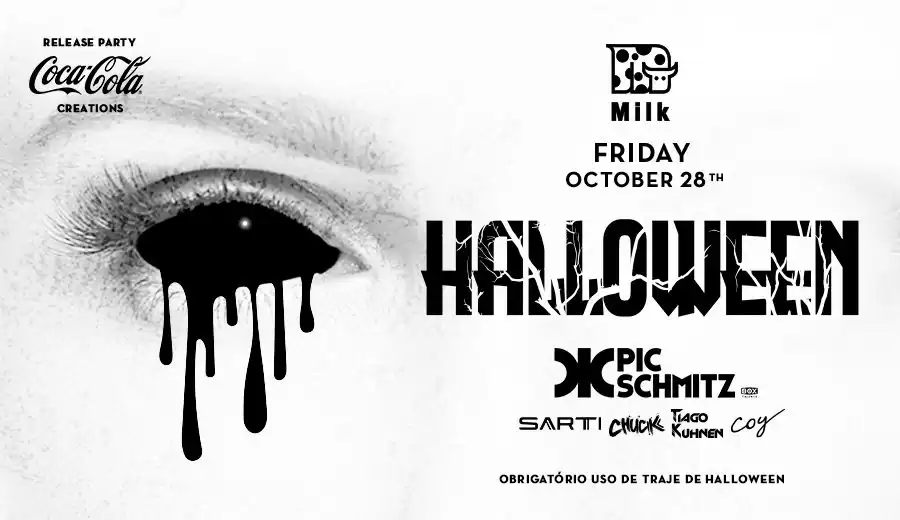 Halloween da Milk Club acontece na noite desta sexta-feira, dia 28 de outubro