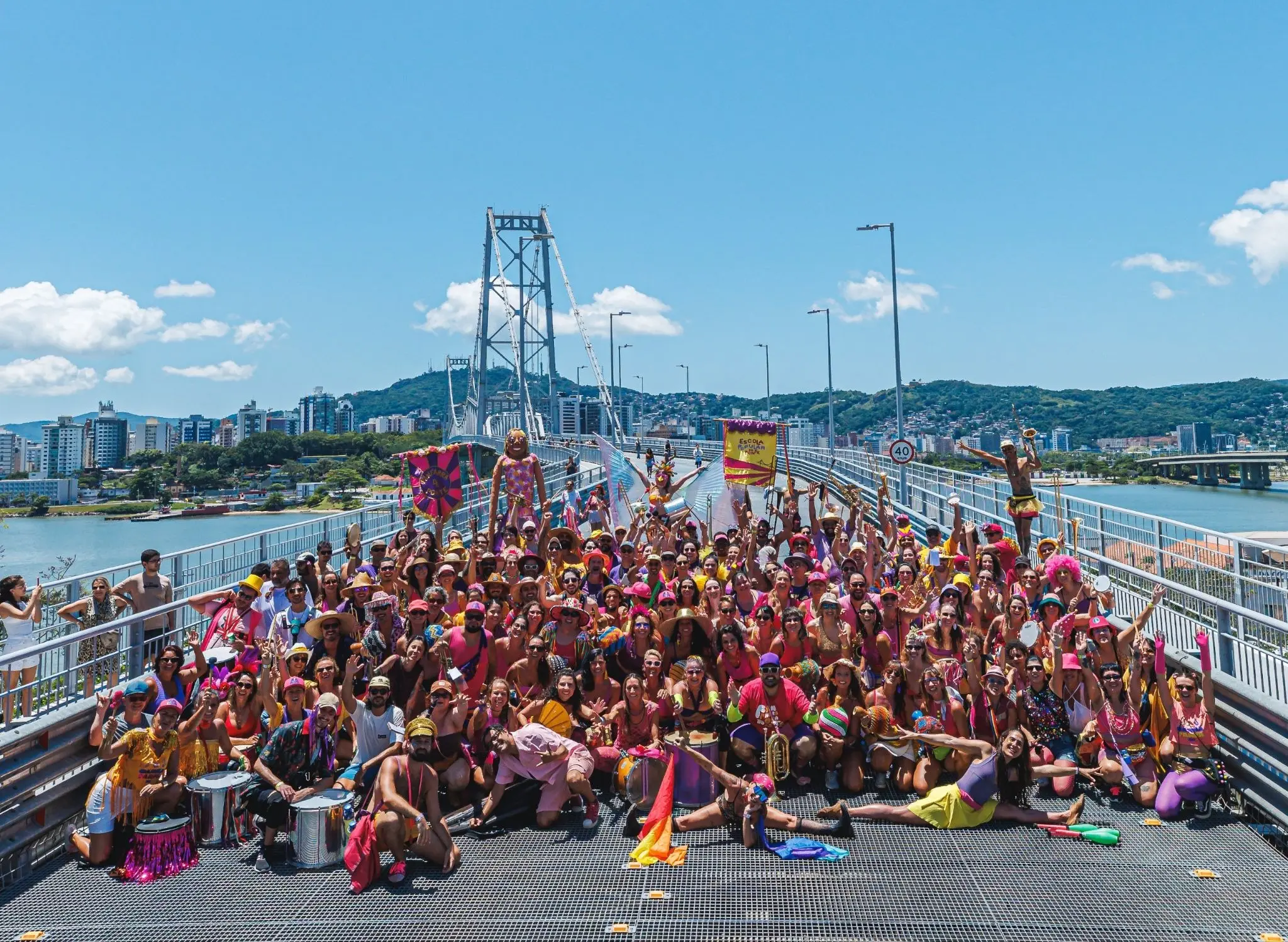 Fanfarra da Ponte faz segundo cortejo no coração de Florianópolis neste sábado 