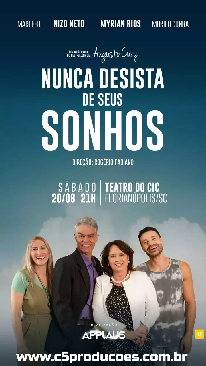 SÁBADO TEM TEATRO EM FLORIANÓPOLIS, COM PEÇA BASEADA EM OBRA DE AUGUSTO CURY