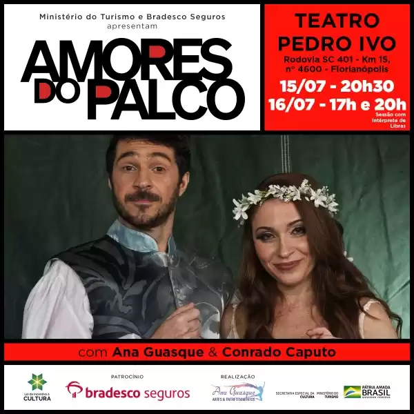 Teatro Pedro Ivo recebe comédia romântica “Amores do Palco” com ingressos a preços populares