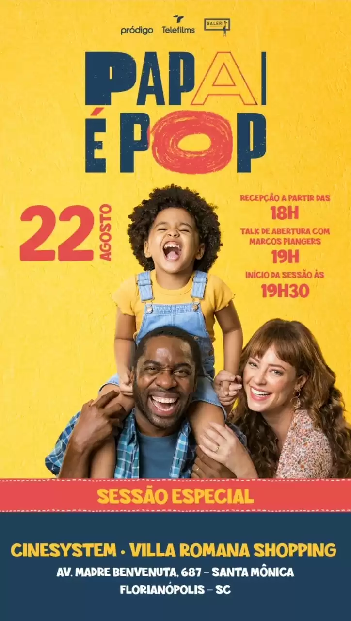 Villa Romana Shopping promove pré-estreia do filme Papai é Pop, com a presença de Marcos Piangers