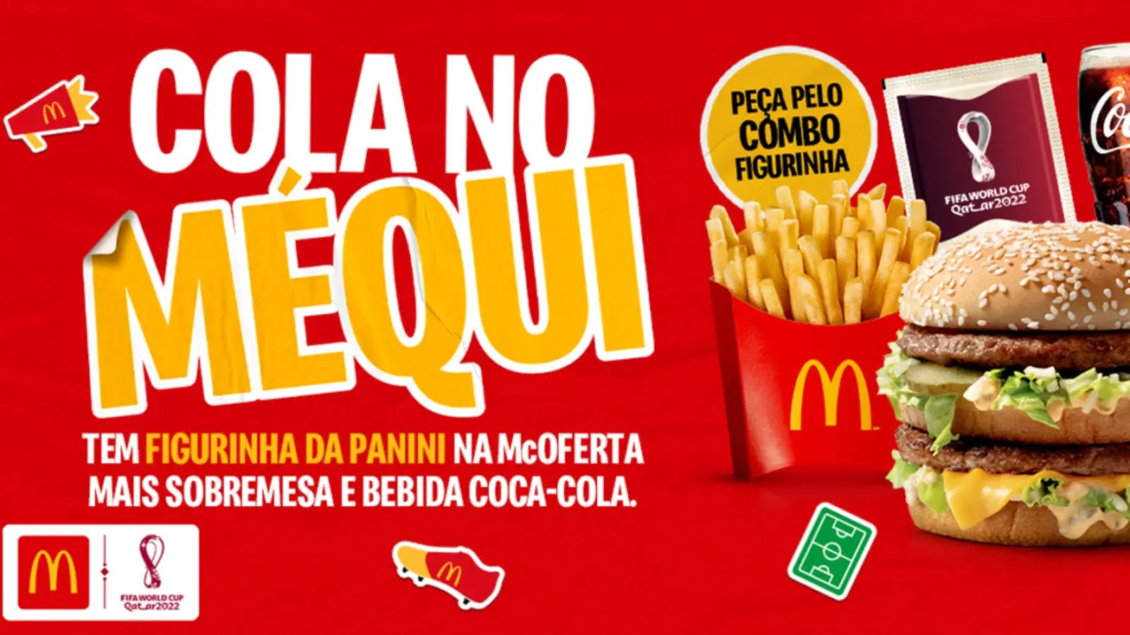 Escalação confirmada: McDonald's, Coca-Cola e Panini se unem para transformar restaurantes do Méqui em pontos de troca de figurinhas
