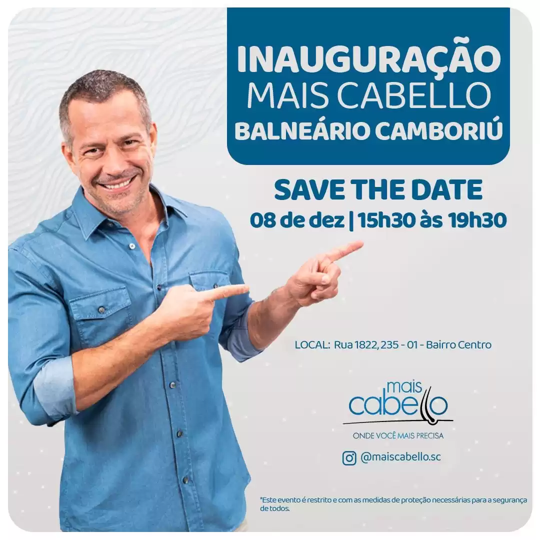 Inauguração da clínica Mais Cabello traz o ator Malvino Salvador a Balneário Camboriú